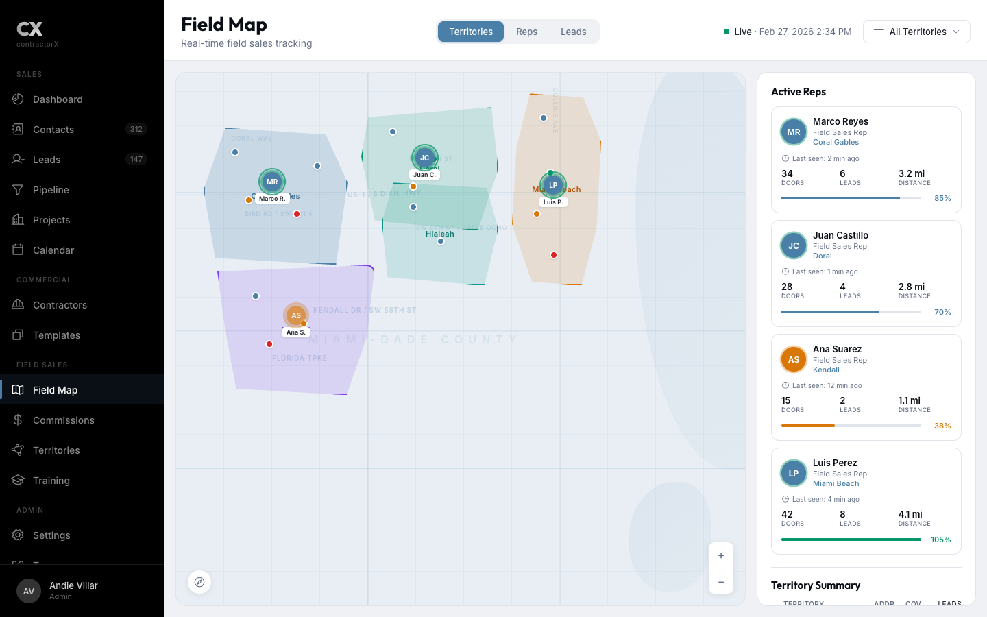 ContractorX Property Intelligence with satellite measurements
